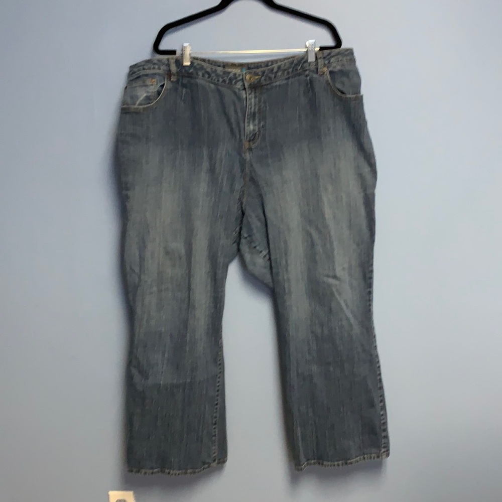 Light wash denim with wide leg